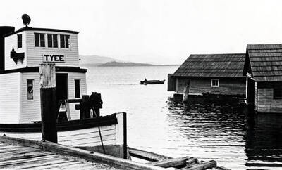 The steamboat Tyee tied up at the dock. Coolin, Idaho.