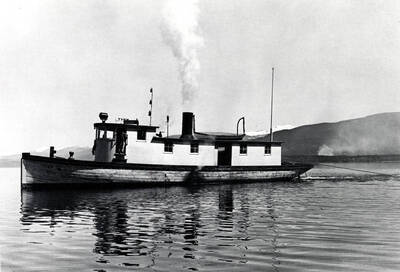 Side view of the steamboat Tyee on Priest Lake, Idaho. Donated by Russ Bishop through Priest Lake Museum.