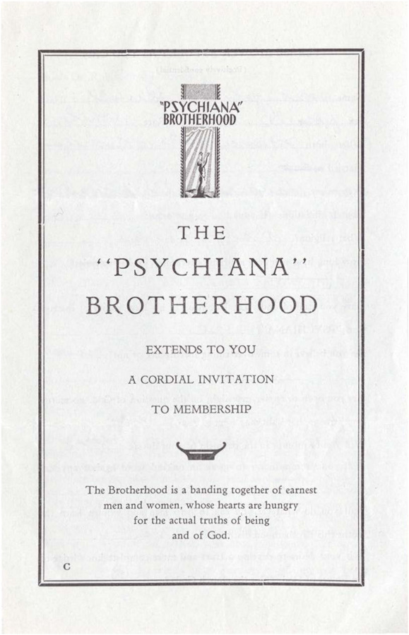 Psychiana membership application completed in ink by John F. Burr, including a questionnaire about personal information and beliefs.