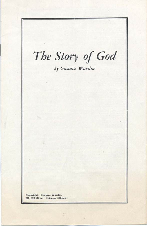 Pamphlet details the life of God and the teachings of God through history, including the Roman Empire and the coming of Jesus Christ, all written in poetry/verse form.