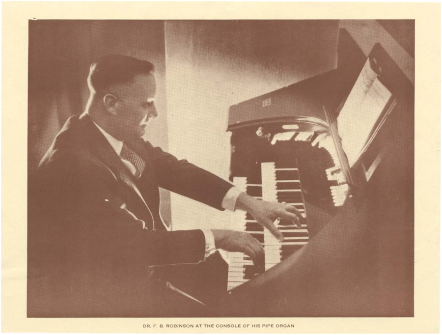 Image of Frank B. Robinson playing the pipe organ.