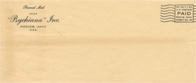 Blank envelope from Psychiana