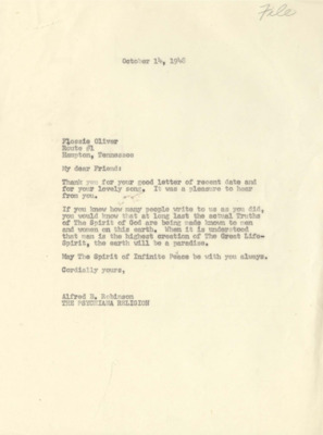 Student Correspondence 1948, O-Pe