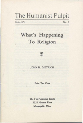 The Humanist Pulpit - What's Happening to Religion