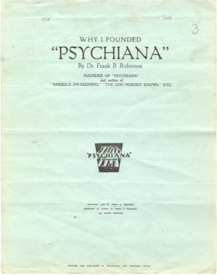 Why I Founded Psychiana