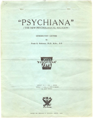 Psychiana (The New Psychological Religion) - Introductory Lecture