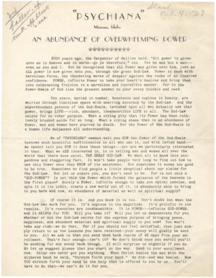 Packet includes a form letter from Frank B. Robinson, two testimonial letters, and a flyer about picturing yourself as you'd like to be.