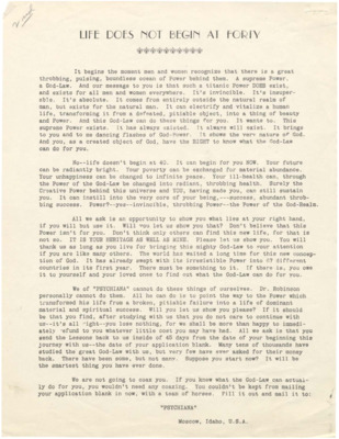 Packet includes a form letter from Frank B. Robinson and a flyer about how Robinson is an ordinary individual.