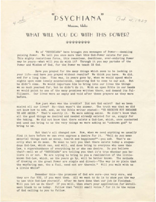 Packet includes a form letter from Frank B. Robinson, a testimonial letter, a flyer about finding success and a flyer with a testimonial letter.