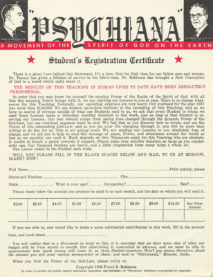 Student's Registration Certificate with Donation Amount