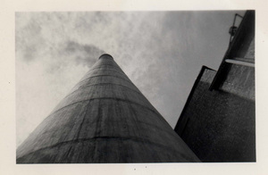 Looking straight up at the U of I power plant smoke stack.