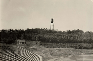 Looking south across MacLean Field (center down) and forest nursery towards I Tank (center).