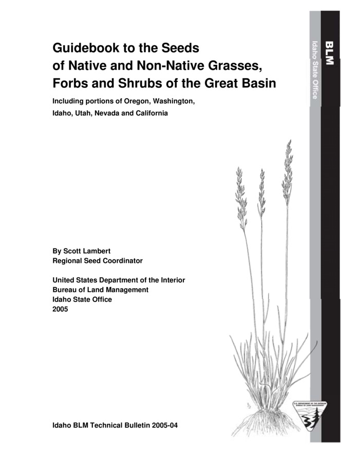 Field Guide by Scott Lambert concerning Plant Communities, Native Plants, Restoration and other subjects
