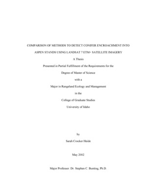 Thesis by Sarah Heide concerning Remote Sensing, Plant Communities, Monitoring and other subjects