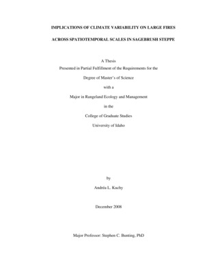 Thesis by Andrea Kuchy concerning Fire, Ecology, Plant Communities and other subjects