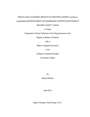 Thesis by Ashley McClain concerning Rangeland Management and other subjects