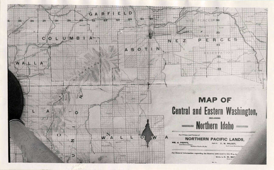 An enlargement of a map of central and eastern Washington made by Hal Riegger.