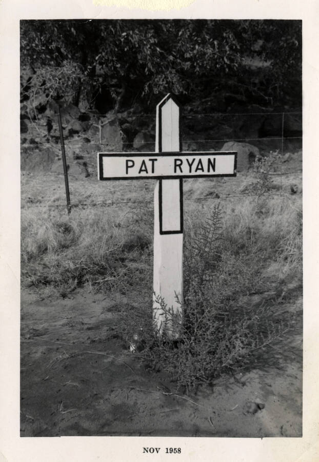 A photograph of Pat Ryan's Grave.