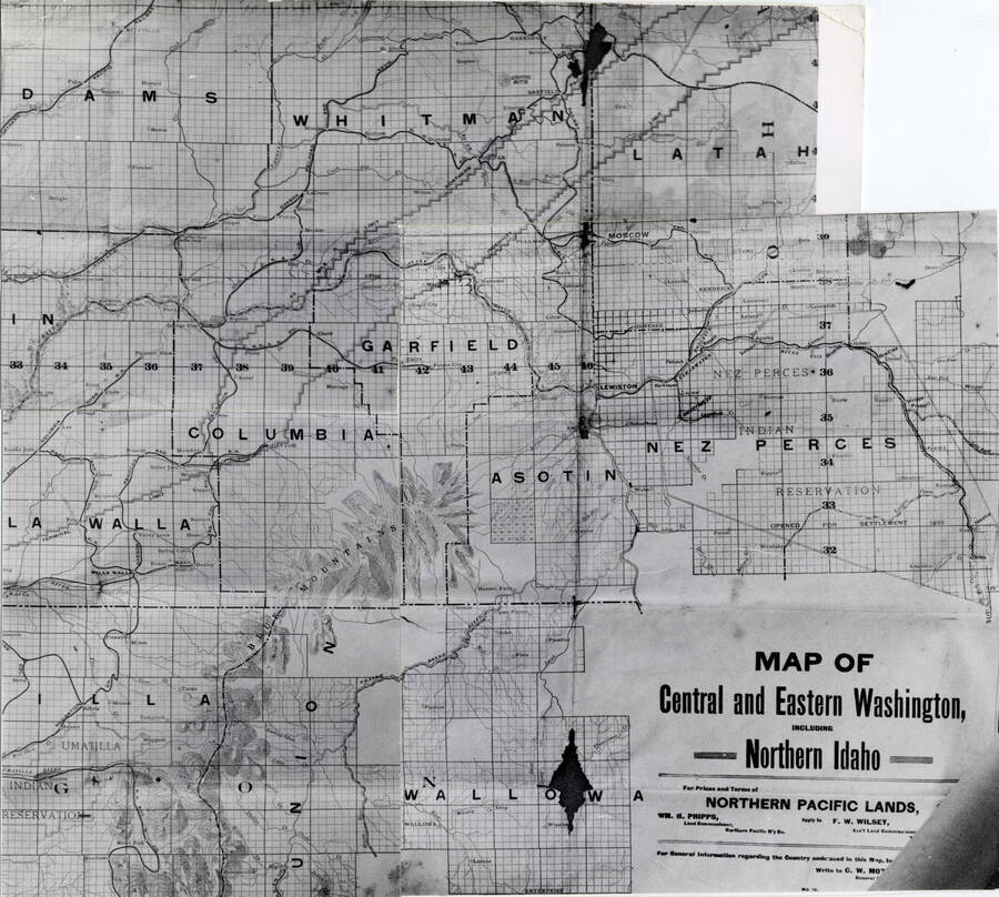 A set of enlargements made by Hal Riegger to build a map of central and eastern Washington.