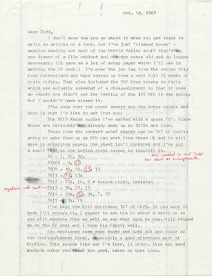 Hal Riegger provides specific prints that he wants to use from Todd Sullivans collections including catalog numbers 7608, 7609, 7611, 7612, 7613, 7614, 7615. He then provides a check for $30 as a down payment for their agreement.