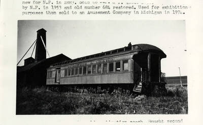 A photograph of an NP & I combine, bought from Northern Pacific. About 50 years old.