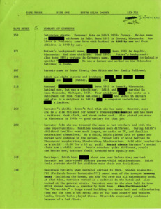 Detailed summary of the interview, redacted to remove names as requested in the release form.