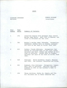 Summary and transcript of interview