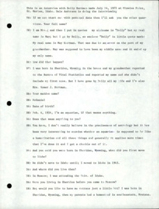 Transcript of the interview with May Hartman.