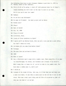 Transcript of the interview with Elizabeth Mabbutt.