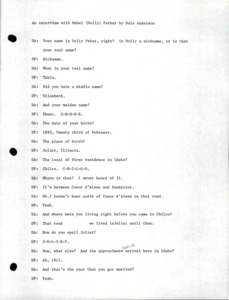 Transcript of the interview with Mabel Parker.