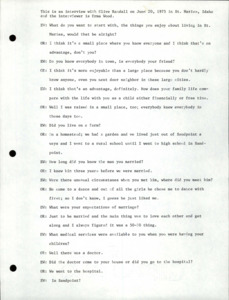 Transcript of the interview with Olive Randle.