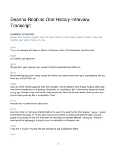Note that transcript was produced by Otter.ai and may contain discrepancies. University of Idaho Special Collections and Archives is currently working to polish and clean up all transcripts in this collection.
