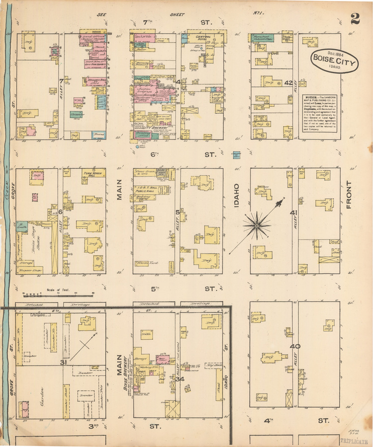 dwelling; shed; out house; carpenter; ruins; land office and council chamber; bank; meat; sausage room; fire department; hall; granary; coal; black smith; storage; repair shop; lumber; office; ice house; beer cellar; cabin; marble yard; public hall; flour grain and grocery; brewery; printing office; cobbler; barley mill; printing office; territorial secretary's office; restaurant; bakery; photographer; tailor; saloon; kitchen; chinese wash house; general merchandise; hotel; photo gallery; furniture and cabinet shop;