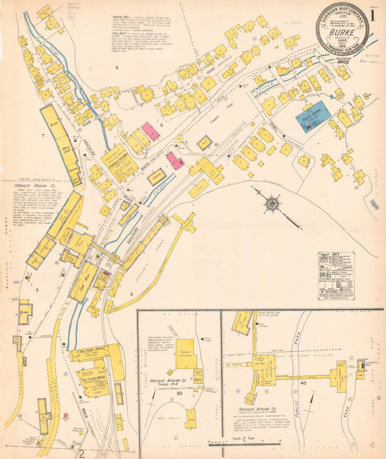 boarding; dwelling; shed; machine shop; carpenter; electric shop; dance hall; fire hall; out house; office; coal; auto; public school; storage; saw mill; heating plant; hotel; rope house; powder house;