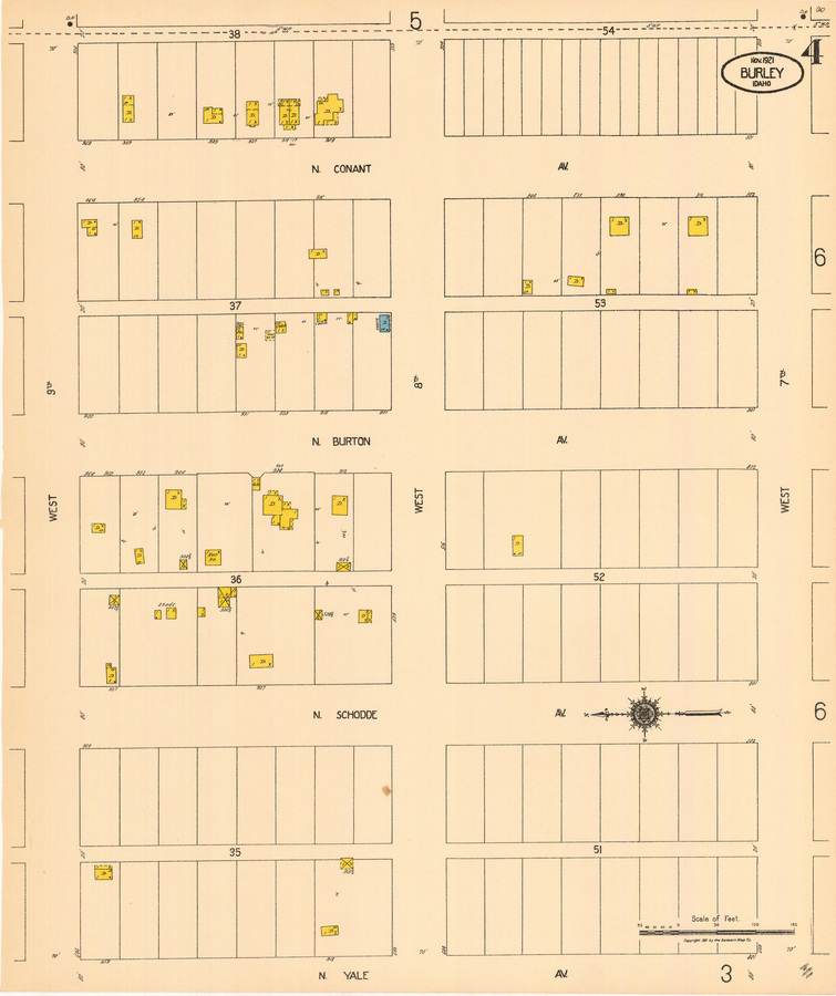 Sanborn Fire Insurance Map from Burley