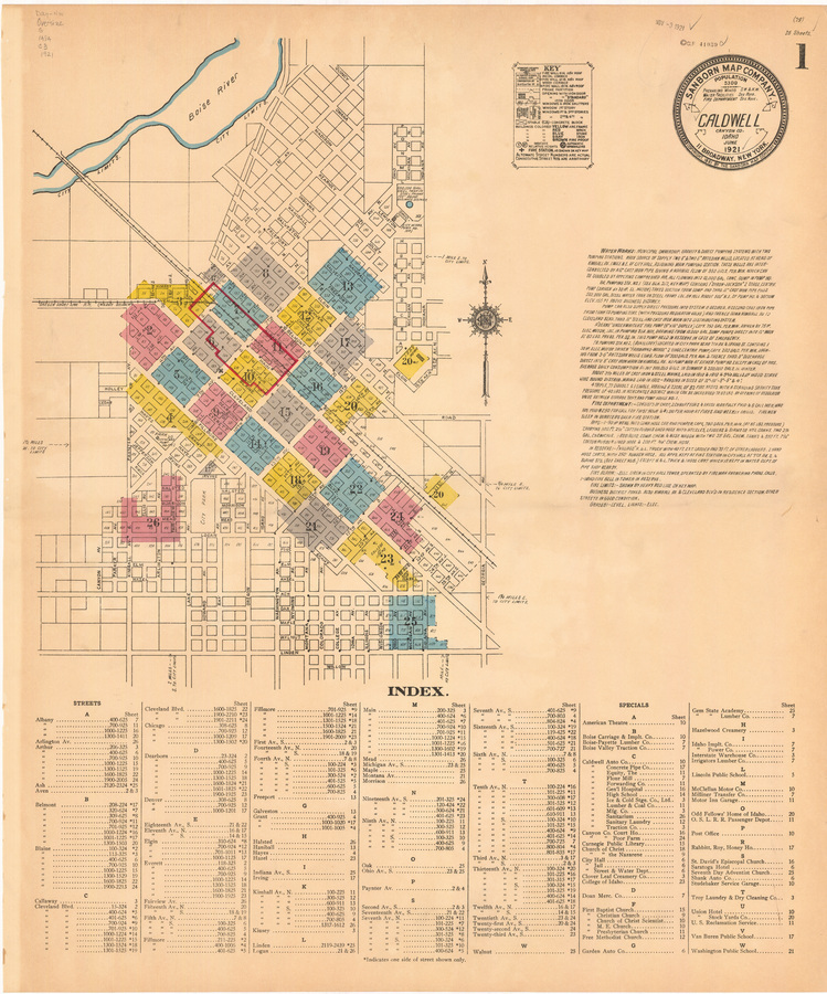 Sanborn Fire Insurance Map from Caldwell