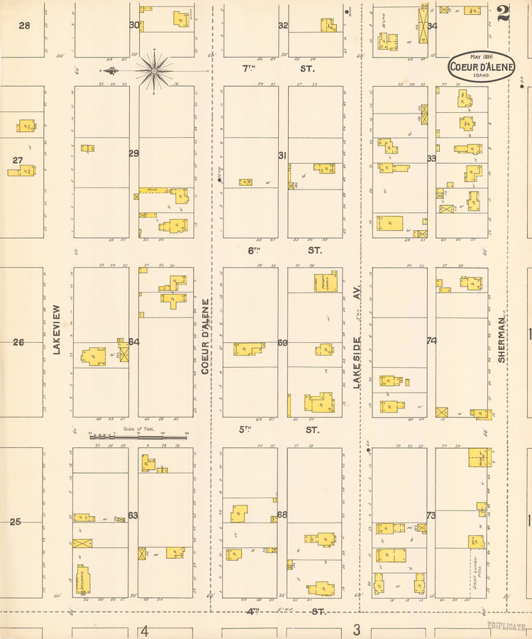 Dwelling; presbyterian church; small lumber piles; church; ruin of fire; lumber yard; detached dwellings; hotel; general merchandise; saloon; storage; livery; feed; dwelling; cobbler; meat; hardware; cellar; shed; masonic hall; cabin; chinese dwellings; wash house; ware house; barber; telegraph office; office; restaurant; kitchen; bank; Post office; stationary; whole; liquors; jewelry; printing; Public School; General Store; Hand Printing; Storage; Dwelling; Drugs; Hotel; Dining Room; Methodist Church; Church
