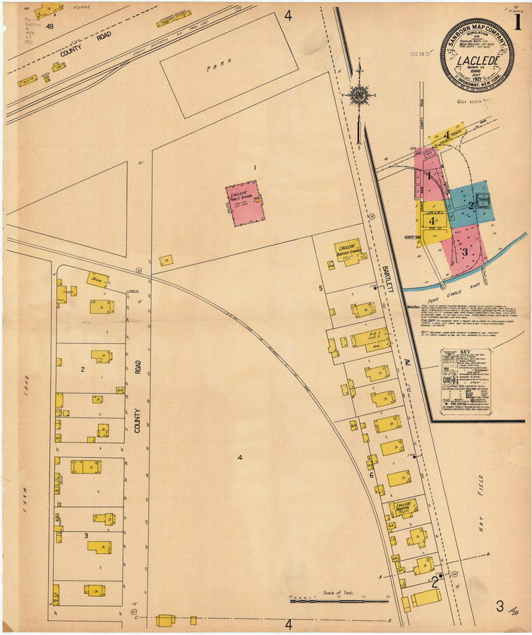 dwelling; bunk house; black smith; shed; public school; auto; baptist church; post office and general store; ware house; hospital;