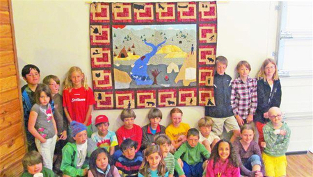This quilt was created by 3rd and 4th graders from Missoula's Sussex School as the culmination of a three-month study of the Lewis and Clark Expedition. Photo courtesy of the TRSP facebook page.