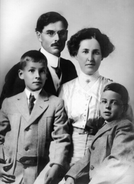 The Reverend John Norman MacLean, his wife Clara and sons Norman and Paul