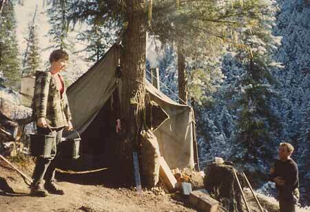 Penny and Emil Keck camping near one of their building projects. Photo courtesy Mary Jane Butters