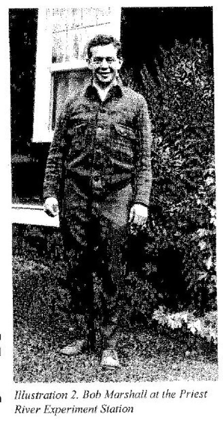 Bob Marshal near Priest Lake Experiment Station. 1920's