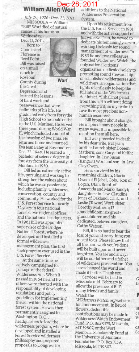 Obituary for Bill Worf