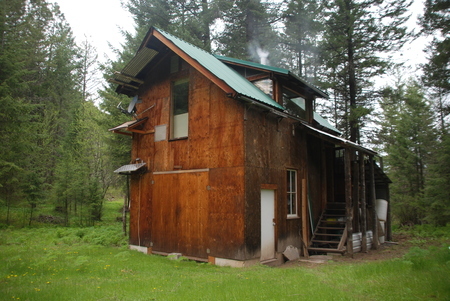 Warren's "saw shack" that he built himself