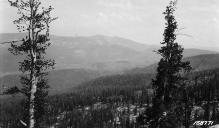 Salmon Mountain in 1922. Photograph by HR Flint. Photo courtesy of USFS R1 Archives and Dennis Baird.