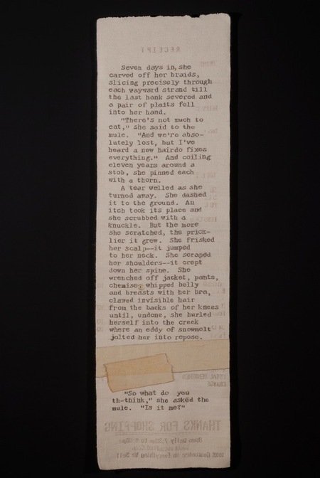 "Rough Copy 4" from the Slow Literature series. Words include excerpts from a story set in the Selway-Bitterroot Wilderness.