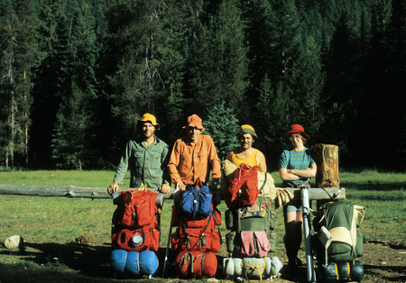 Tim, Bob, Ron, Karen at Cooper's Flat, 7-73