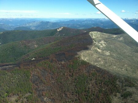 2011 Hell's Half Acre Fire and an older fire. Photo courtesy Bob Mutch