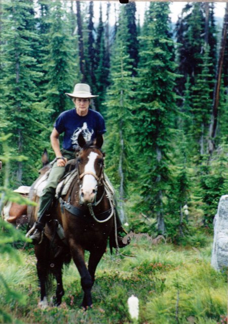 Connie in 1990 at Surprise Creek