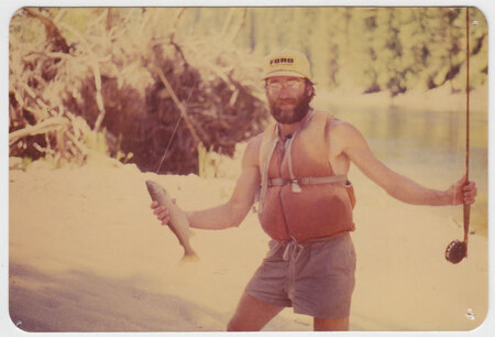 Ed fishing in the Selway 1978